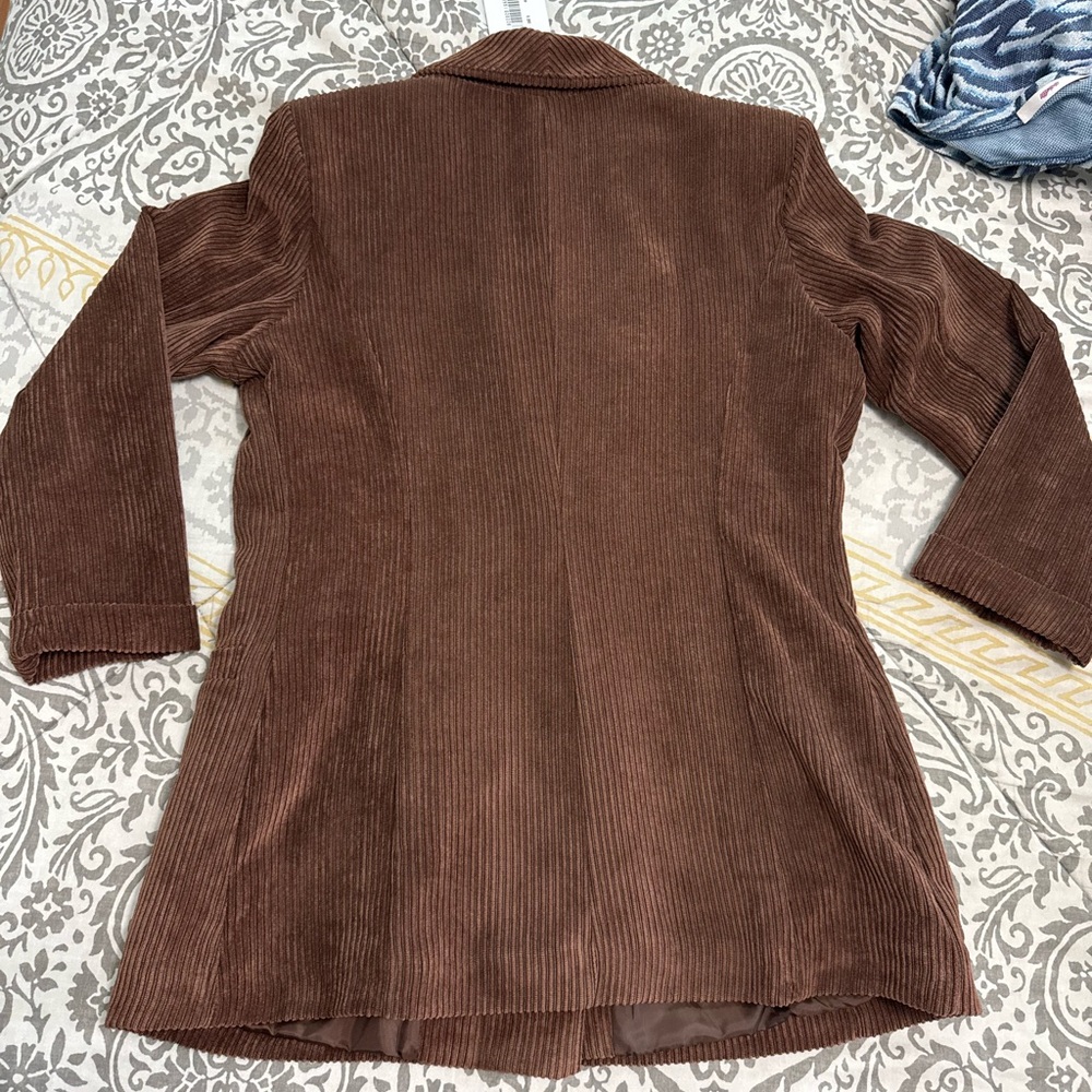 Piazza Roma Brown Corduroy Women's Blazer - Picture 5 of 6